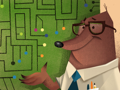 Mole Maze childrens book illustration circuit board illustration maze book mole