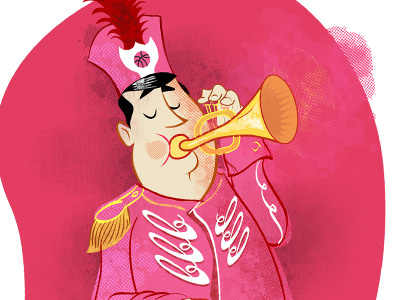And the bbband played on... band best damn band in the land dribbble illustration marching band trumpet veer
