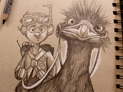 Emu Boy character design concept art emu illustration