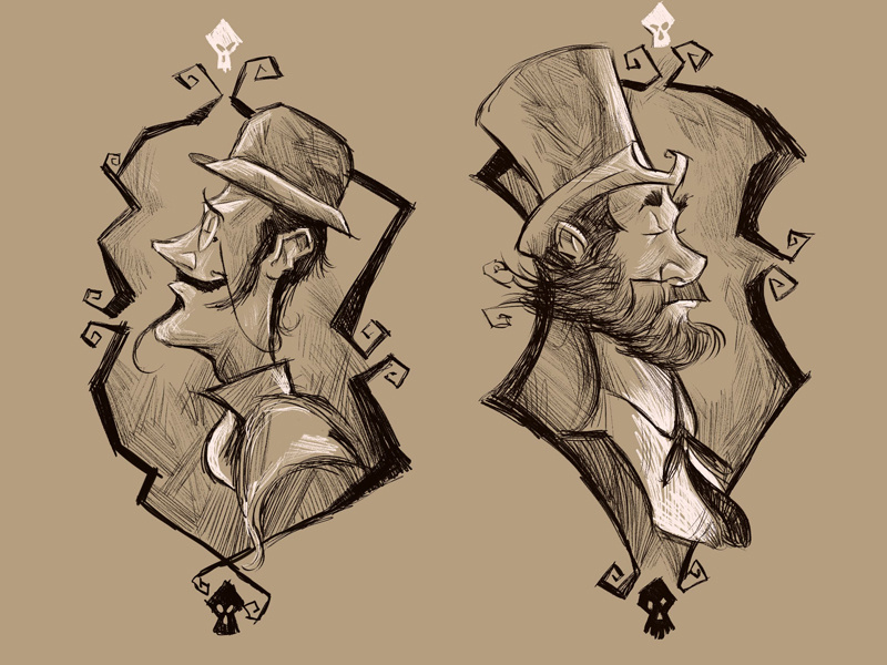 The Gentlemen Ghosts illustration character sketch character design