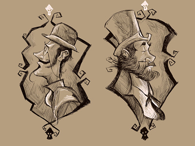 The Gentlemen Ghosts character design character sketch illustration