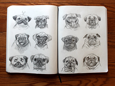 pugs character designs illustration pug drawing pugs sketchbook sketches