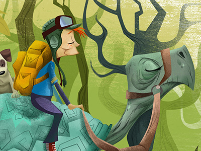 Inching Along WIP backpacking childrens book childrens story illustration turtle