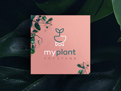 My Plant Logo branding design illustration logo logodesign logotype makazedelashvili plant pot stand typography vector