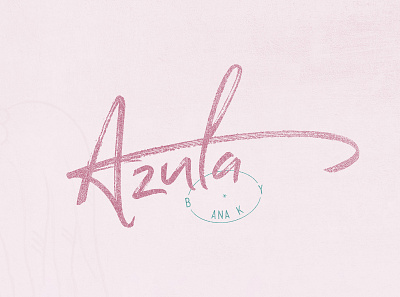 Azula By Ana K Logo beauty color correction hair logo pink rebrand retro salon script stylist teal