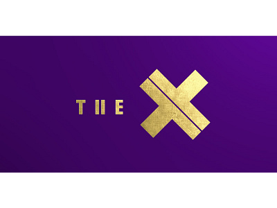 The X gold logo purple the x three
