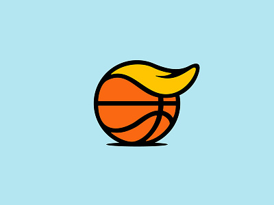 Dribbbling america basketball hair illustration logo orange politics thick lines trump