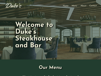Duke's Steakhouse 3d branding graphic design logo resto ui
