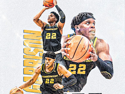 KENNESAW STATE MEN'S BASKETBALL graphic design mens basketball ncaa photoshop sports graphics