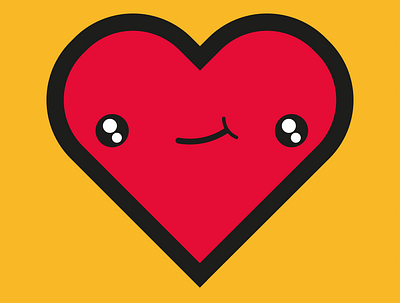 Hearty Cute art direction cool cute design digital art graphic design heart illustration red tee design vector vector art