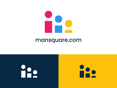 MANSQUARE — MINIMAL LOGO | COLORFUL LOGO | GEOMETRIC LOGO blue brand branding color color inspiration design design 2022 formal geometry golden ratio golden ratio example graphic design halal industry islamic logo logo inspiration outstanding simple yellow