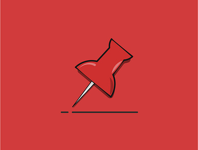 Pin Illustration design illustration logo pin red vector