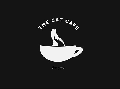 Cat Cafe Logo black branding cafe coffee coffeshop cup design graphic design grey illustration logo vector