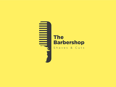 Barbershop Logo barber branding cuts design illustration logo shaves typography vector yellow