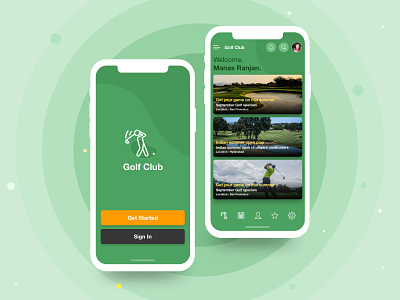 Golf Academy app design