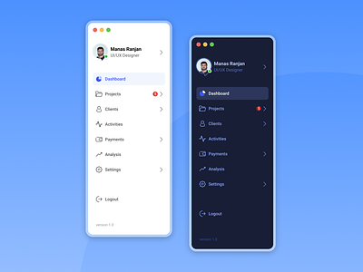 Sidebar Navigation Menu UI