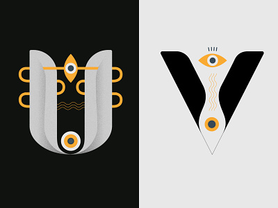 U and V - 36DaysOfType abstract art colors design graphic graphic design illustration minimal type typography visual design