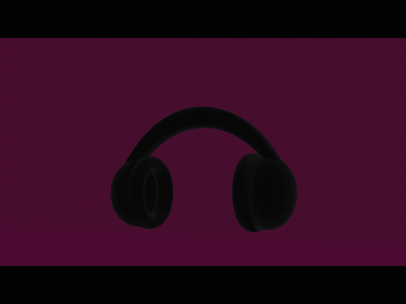 Headphones in 3D. 3d animation blender commercial dark design headphones light