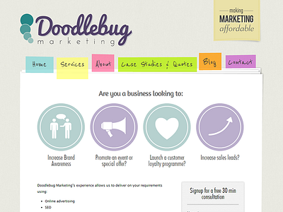 Doodlebug Marketing branding icons logo website