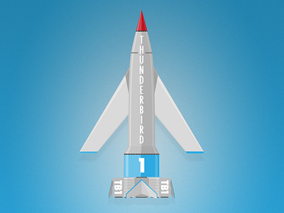 Thunderbird 1 gerry anderson illustration sci fi thunderbirds vector