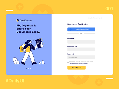 Daily UI Challenge - Sign Up Screen adobexd dailyui registration form signup ui design uiux web design