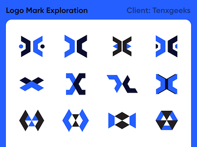 Logo Mark Exploration for tenxgeeks brand design branding design exploration logo logo design logotype tech logo technology uiux
