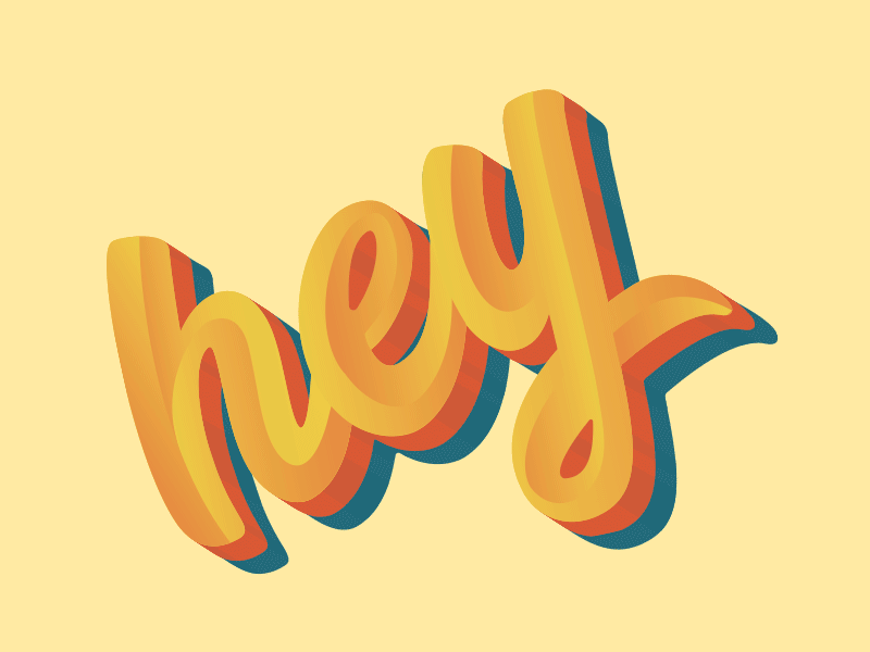 HEY HEY Stickers 3d hey illo script stickers type typography