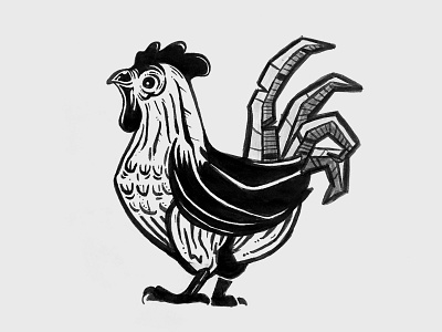 Inktober #5: Chicken art drawing illustration ink inktober pen
