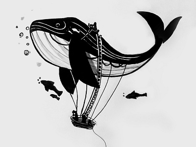 Inktober #12: Whale draw flying ink inktober whale