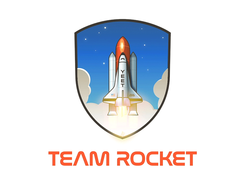 Animated Rocket Insignia animation 2d clouds crest earth emblem gradients illustrator insignia juul rocket space vector