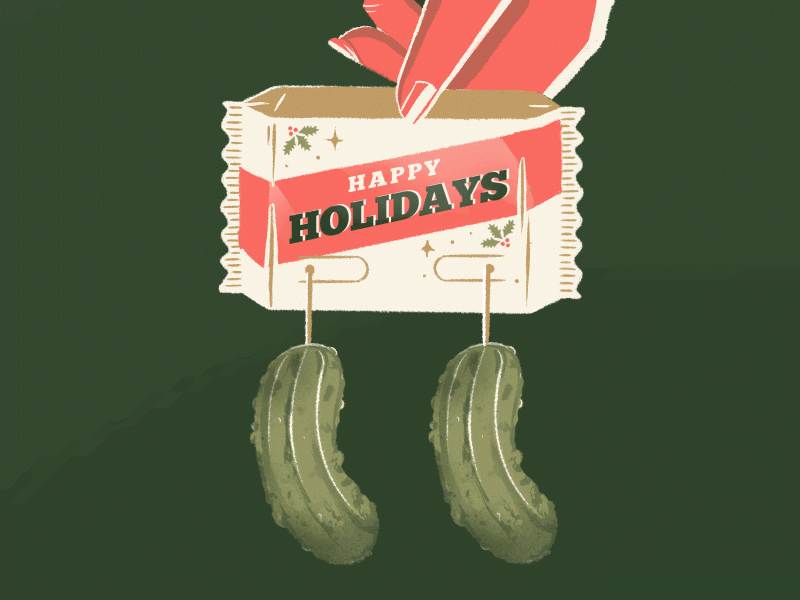 Christmas Pickle animation christmas gif holiday illustration pickle procreate