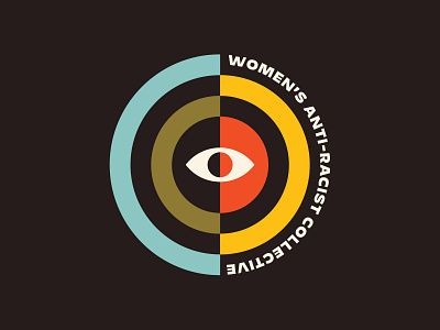 Women's Anti-racist Collective logo eye rainbow vintage