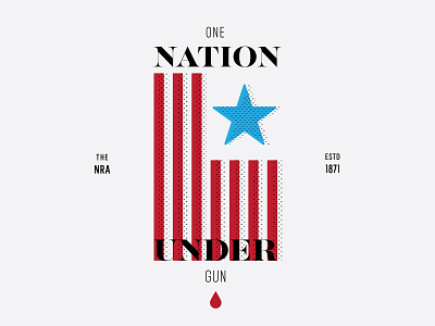 One Nation america blood flag halftone star