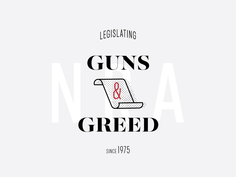 Guns & Greed sans serif half tone america political design