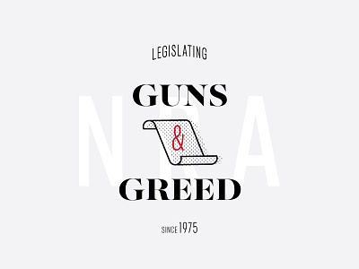Guns & Greed america half tone political design sans serif
