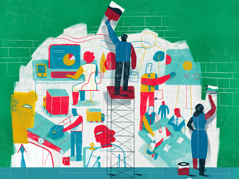 Corporate Culture, The True Face business magazine corporate magazine corporate culture business strategy freelance illustration digital illustration