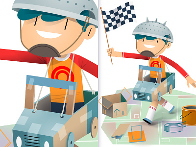 Racing Boy adobe illustrator character design digital illustration freelance illustrator kids pure vector vector