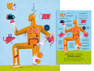 Full-Page Illustration: 'Amazing Things The Body Can Do'