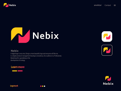 Nebix logo Design advertising branding connecting ecommerce fast food logo gradient ice cream graphic design logo marketing modern s logo motion graphics professional ui visual identity
