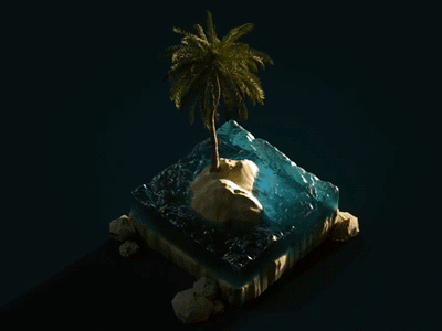 The Beach Cube Vol. 1 ae after effects beach c4d cinema4d maxon palmtree sea summer vacation vibes water