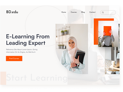 E-Learning Website | Home page exploration