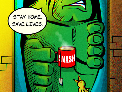 Be a Hero. Stay Home. 👊 #smash #hulk 2d adobe illustration illustrator vector