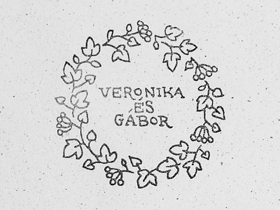 Veronika & Gábor drawing flowers graphic design handmade lineart ornament plants print rubber stamp stamp typography wedding invitation
