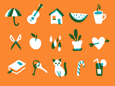 Fun icons fun holiday home icon illustrtation multiply pictogram summer