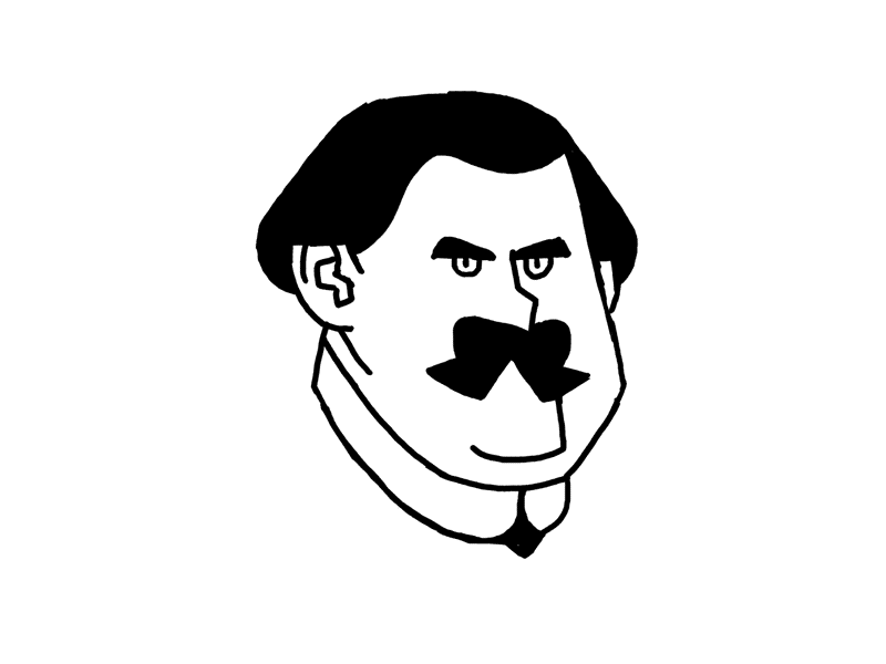 Móricz Zsigmond bw character comics concept drawing gif head moustache móricz portrait spin zsigmond