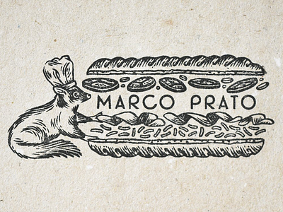 Ex libris Marco Prato bookplate chef ex libris food graphic design illustration panini sandwich squrriel sugarglide