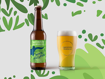 Monyo Brewing Co. alligator beer craftbeer illustration jungle label package packaging