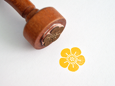 Ranunculus lingua brand design flower identity illustration japanese kamon logo marks mon rubber stamp stamp