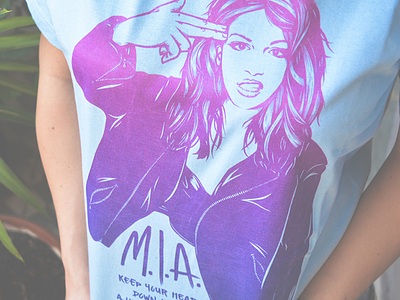 M.I.A. design graphic graphic design illustration m.i.a. portrait purple rapper shirt singer tshirt