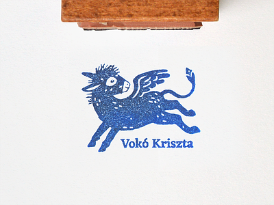 Ex libris Vokó Kriszta bookplate brand burro design donkey emblem ex libris graphic logo rubber stamp stamp